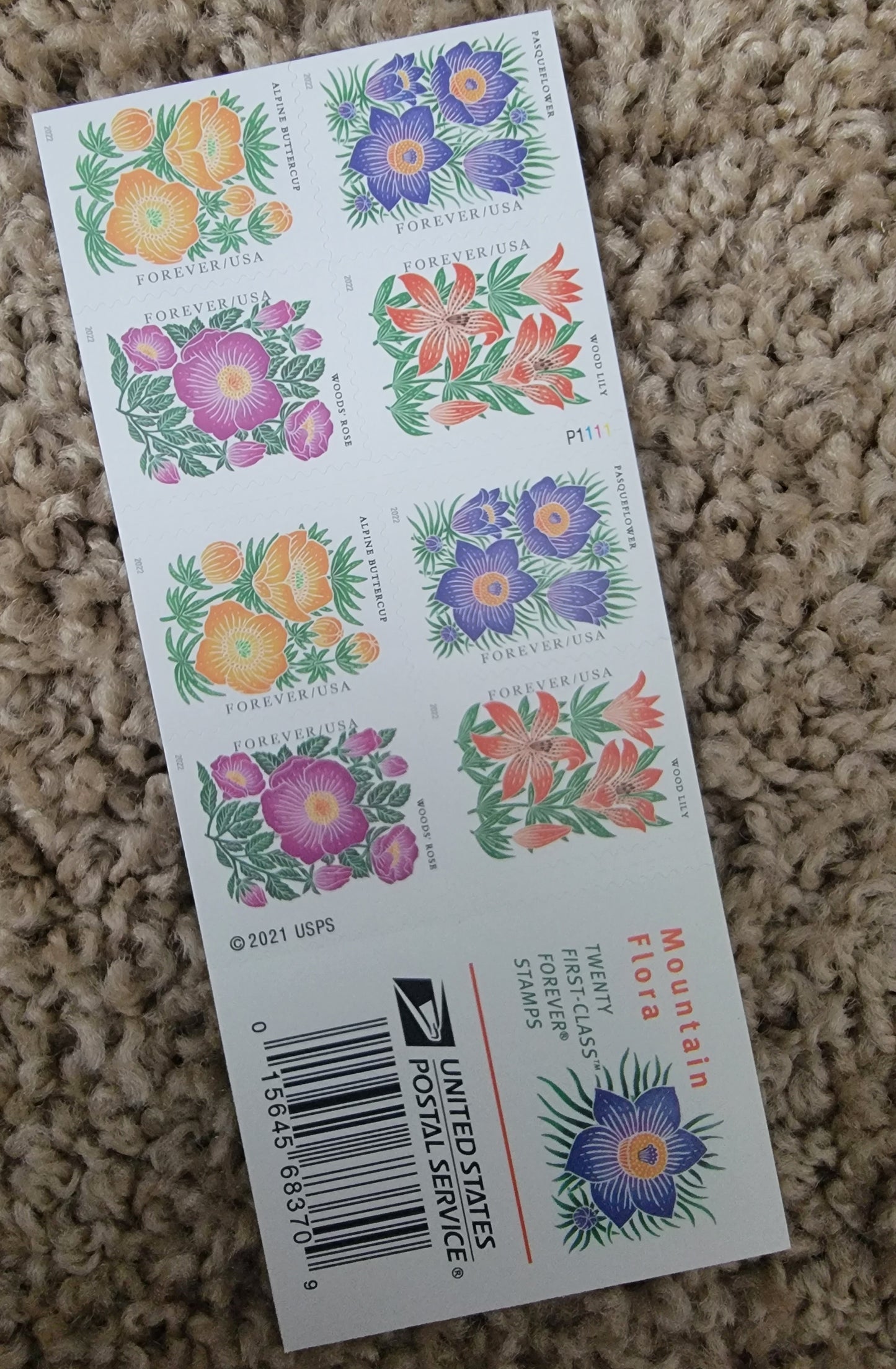 USPS Forever Mountain Flora Booklet Of 20 Stamps