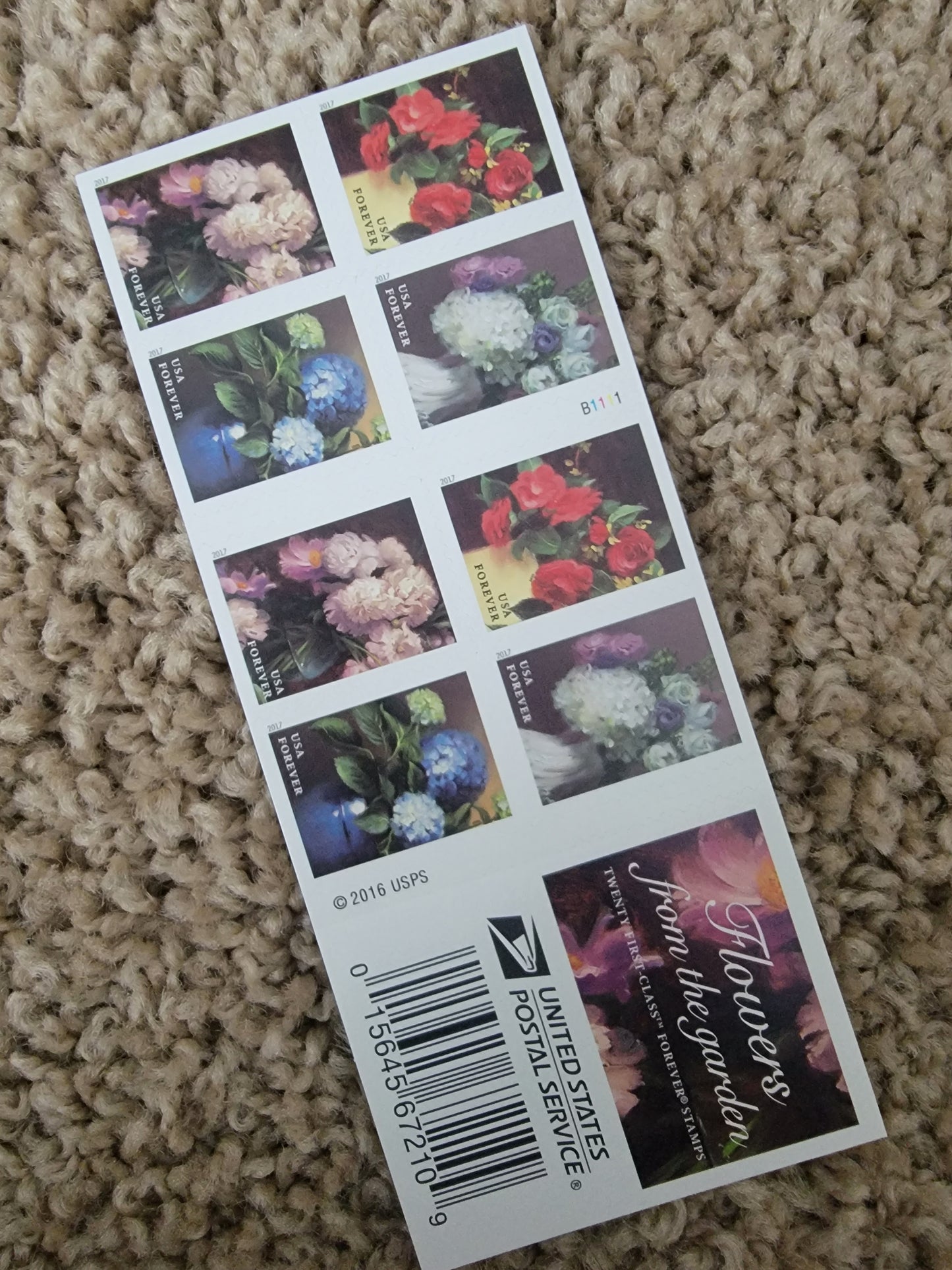 USPS Flowers from the Garden Forever Booklet of 20 Stamps