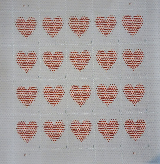 Made of Hearts USA Forever Stamps/Mailing/Collecting/Valentines