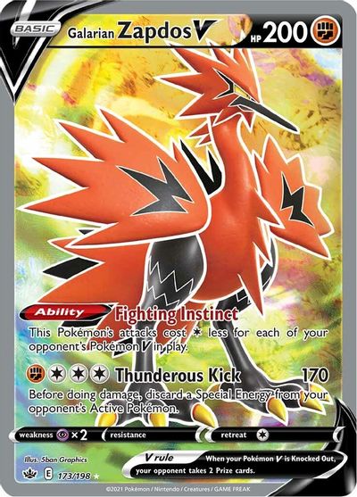 Galarian Zapdos V (Full Art) SWSH06: Chilling Reign