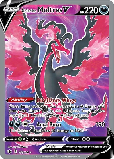 Galarian Moltres V (Full Art) SWSH06: Chilling Reign