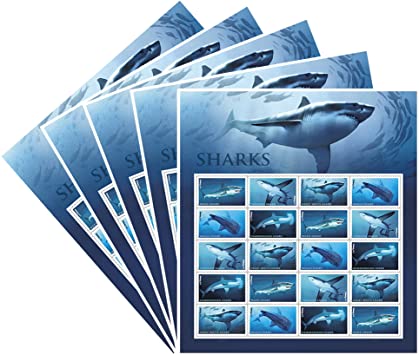 Shark USA Forever First Class Postage Stamps Ecotourism Conservation Preservation Ecology Nature(Sheet of 20)